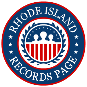 A red, white, and blue round logo with the words Rhode Island Records Page