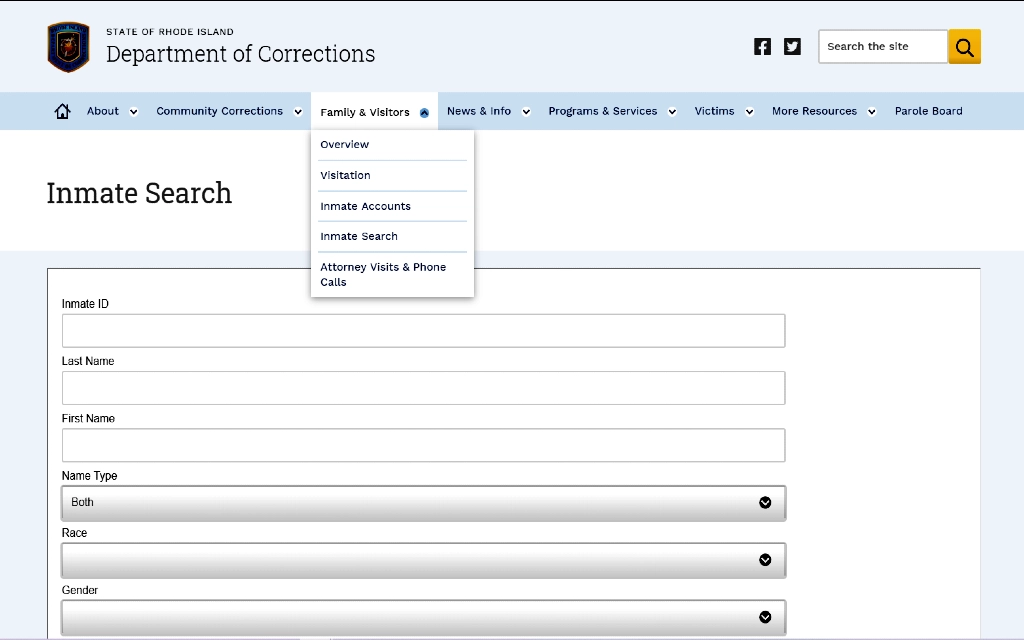 State of Rhode Island's DOC inmate database tool to see free Rhode Island warrant search results and find inmates in RI.